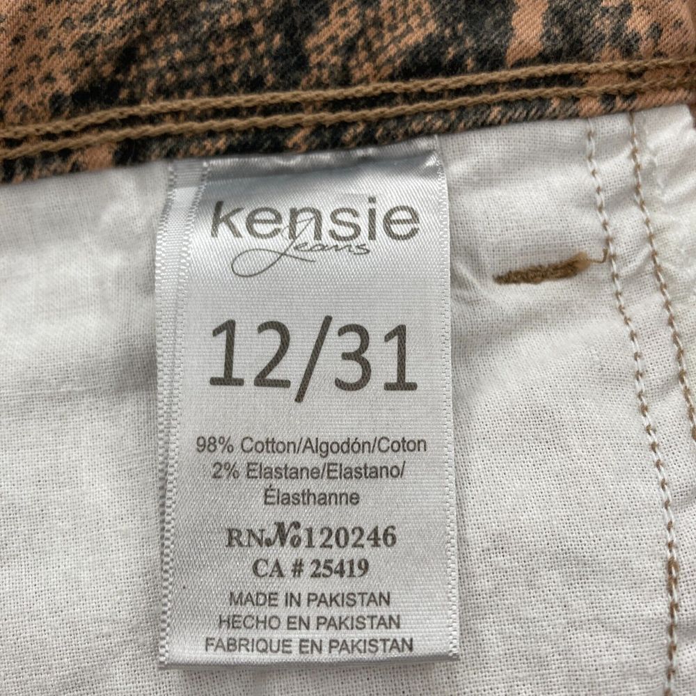 Kensie Jeans The Effortless Ankle Women's 12/31 Brown Stretch Denim Snakeskin - Picture 6 of 13